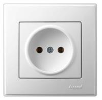 РОЗЕТКА Б/З КЕРАМИКА LESYA БЕЛЫЙ С БЕЛОЙ ВСТАВКОЙ